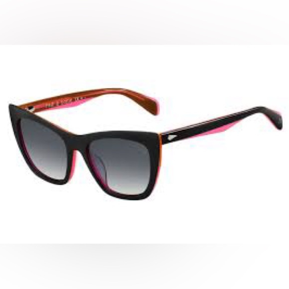 Rag & Bone Black and Pink Wayfarer Sunglasses - Picture 2 of 2